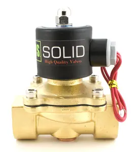 U.S. Solid 1" Brass Electric Solenoid Valve 12V DC Normally Closed VITON