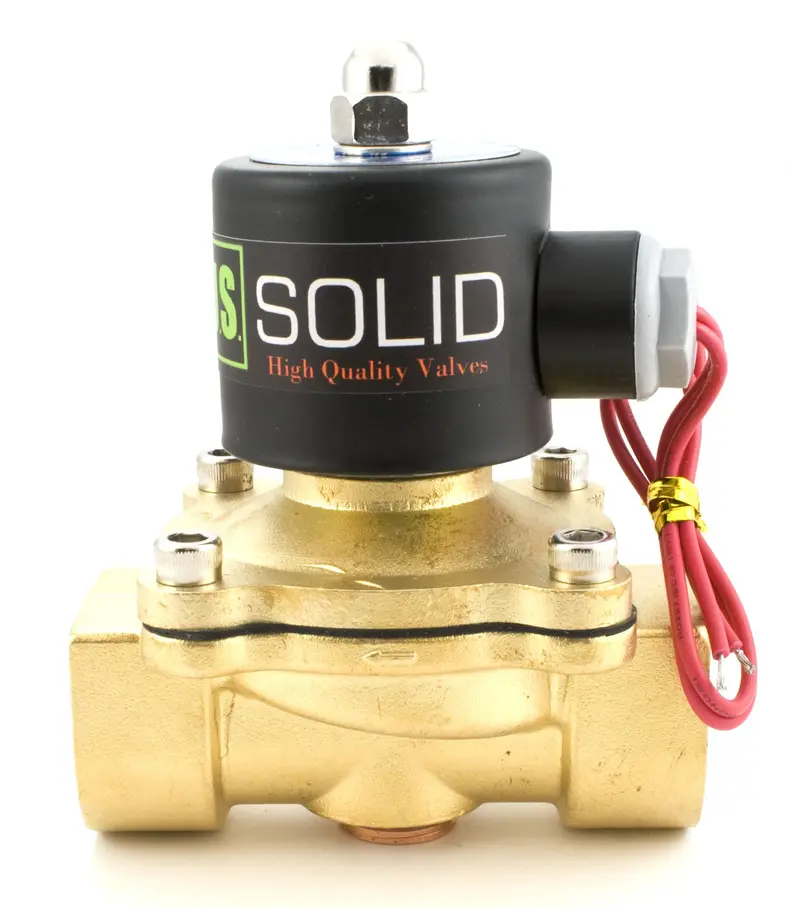 U.S. Solid 1" Brass Electric Solenoid Valve 12V DC Normally Closed VITON