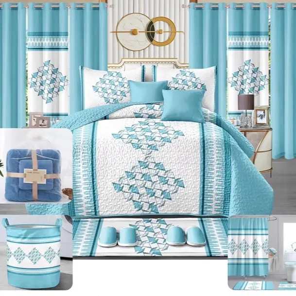 24-Piece Floral Bedding Set, Soft & Elegant Comforter Set for Bedroom, Complete Bed Set