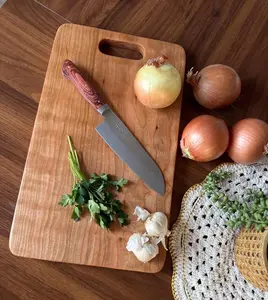 Wide Cherry Cutting Board – Handcrafted One-Piece | Organic | Food Safe | Daily Food Prep | Kitchen Decor