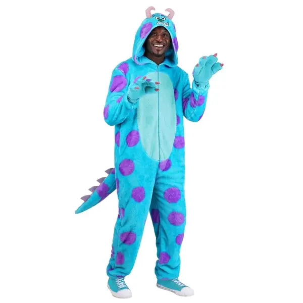 Pixar Adult Sulley Costume Onesie (© Disney/Pixar), Polyester, Zipper