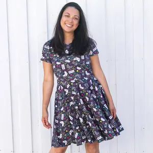 Adult Video Game Controllers Super Twirler Dress with Pockets