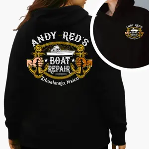 Shawshank Redemption Andy And Red's Boat Repair Hoodie, Zihuatanejo Mexico Tribute Graphic, Fashion Cotton, Full Colors, Full Sizes, For Men, For Women