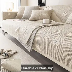 1pc Boho Minimalist Wear-resistant Sofa Cushion, Pet-friendly, Machine/Hand/Washable, Decor & Furniture Protector for Bedroom Dining Study Living Room, Fits 1 2 3 4-seater Sofas.