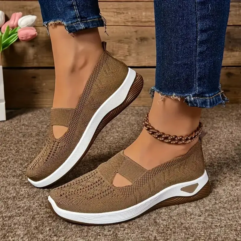 Lightweight Mesh Slip-On Trainers | Non-Slip Cushioned Platform Shoes for Daily & Outdoor Wear eva sole