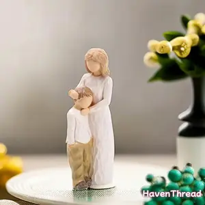 Mother & Son Design Resin Statue, Character Statues, Decorative Sculptures, Desktop Decorative Figurine Ornament for Living Room Bedroom Office, Home Decor