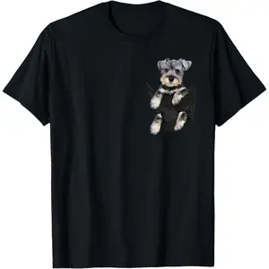 Schnauzer Dog in Pocket Puppy Gifts T-Shirt Small