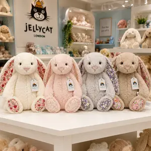 Jellycat Blossom Beige Bunny  with Proof of Authenticity – Cute Floral Bunny Plush, Perfect Gift for Her, Baby Shower, Birthday, Easter & Nursery Decor