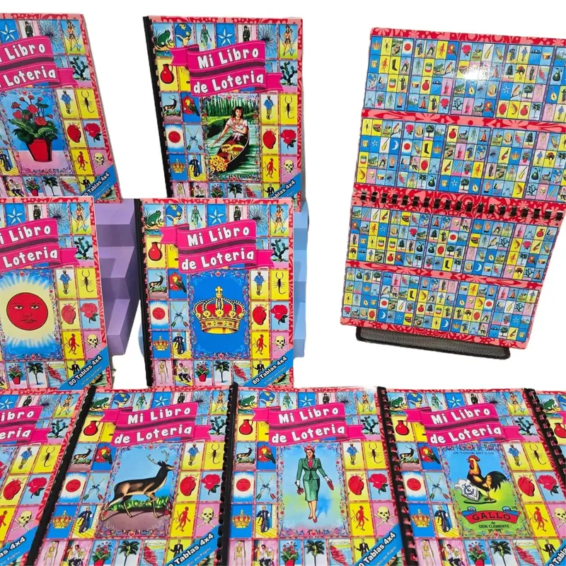 Mi Libro De Loteria 80 Cartas Figuras Pequen̈as -Laminadas 80-card book with small-size figures compact, colorful, and easy to play anywhere!