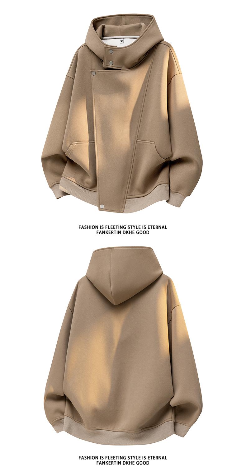 Heavy solid color white flower gray hooded turtleneck irregular structure button-up cardigan jacket sweater jacket, hooded sweater men's autumn fashion trend design sense couple cardigan sweater, men's casual long-sleeved hooded pullover sweater, youth ho Heavy solid color white flower gray hooded turtleneck irregular structure button-up cardigan jacket sweater jacket, hooded sweater men's autumn fashion trend design sense couple cardigan sweater, men's casual long-sleeved hooded pullover sweater, youth ho