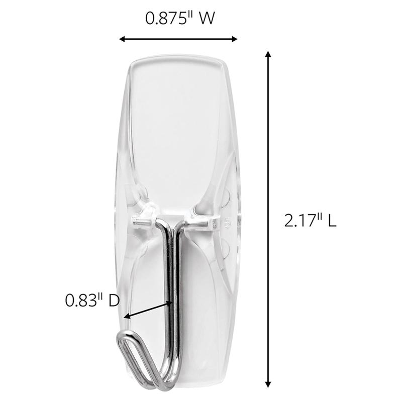 Command Medium Wire Toggle Hooks, Damage Free Hanging with Adhesive Strips, No Tools Wall Hooks, 6 Clear Hooks and 8 Strips