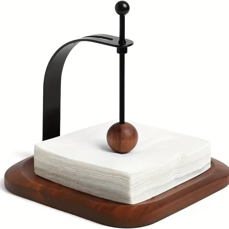 Stylish Metal Napkin Holder with Round Knob, Smooth Coating, Ideal for Table Settings, Nightstands, Living Areas, Hotels, Cafés