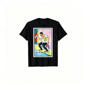 Women's Cotton Round-Neck T-Shirt - Mexican Traditional Card "El Tomador" Print