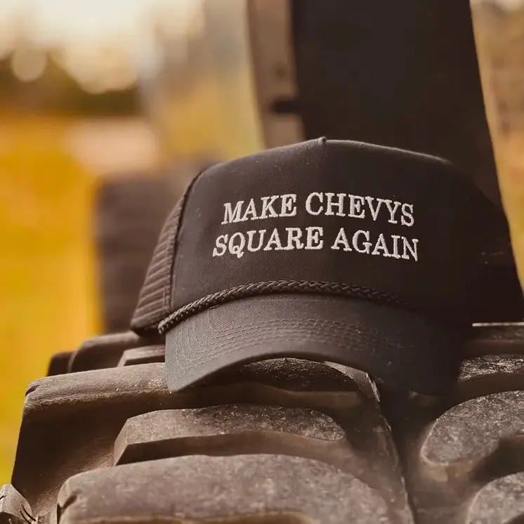 Save the Squarebodys Black Rope Trucker hat Save the Squarebodys Black Rope Trucker hat