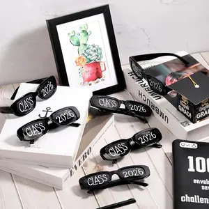 2026 graduation party glasses, graduation party supplies, photo booth props, DIY handwritten photos decorative glasses in the graduation season.