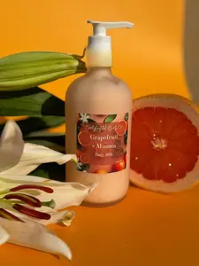 Grapefruit Mimosa Body Milk - Cruelty Free Lightweight Glow Boosting Lotion for Soft Smooth Radiant Skin with Juicy Scent and Cozy Depth