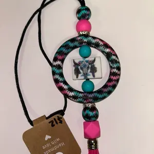 Native Cow Skull Beaded Keychain