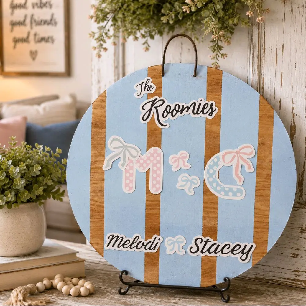 Personalized Dorm Door Sign, Custom College Dorm Hanger, Roomies Sign