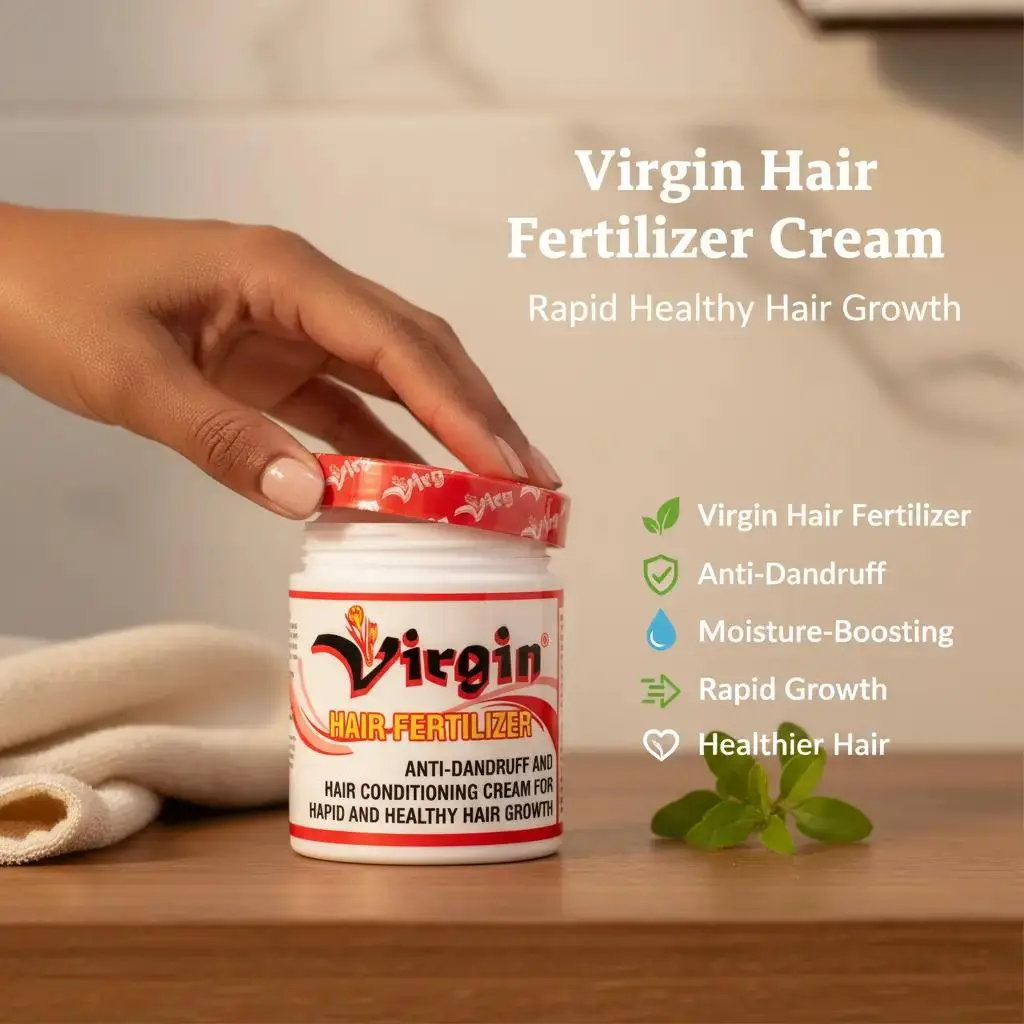 Virgin Hair Fertilizer Leave-In Cream, Hydrating Hair Growth Boost Moisturizer with Peppermint Oil, Anti-Dandruff Formula, Jar