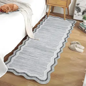 GARVEE 2x6 Washable Runner Rug Modern Plain Home Decor Non Slip Non Shedding Runner Rug Stain Resistant Indoor Carpet Low Pile Floor Cover For Kitchen Hallway Laundry Entryway,Grey