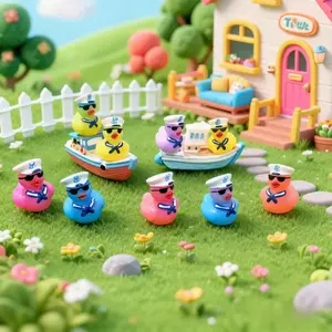 10/20/30pcs Mini Resin Ducks, Mini Resin Sailor Cruise Ducks with Sunglasses Tiny Resin Figures Duck Resin Ducks Miniature for Micro Landscape Garden Home Decor