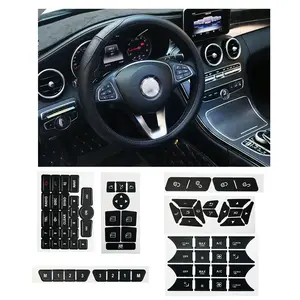 For Mercedes-Benz 2007-2014 C E Glk Button Repair Sticker, Steering Wheel Air Conditioner Window Fix, Headlight Climate Switch Decal, Decal For Cars