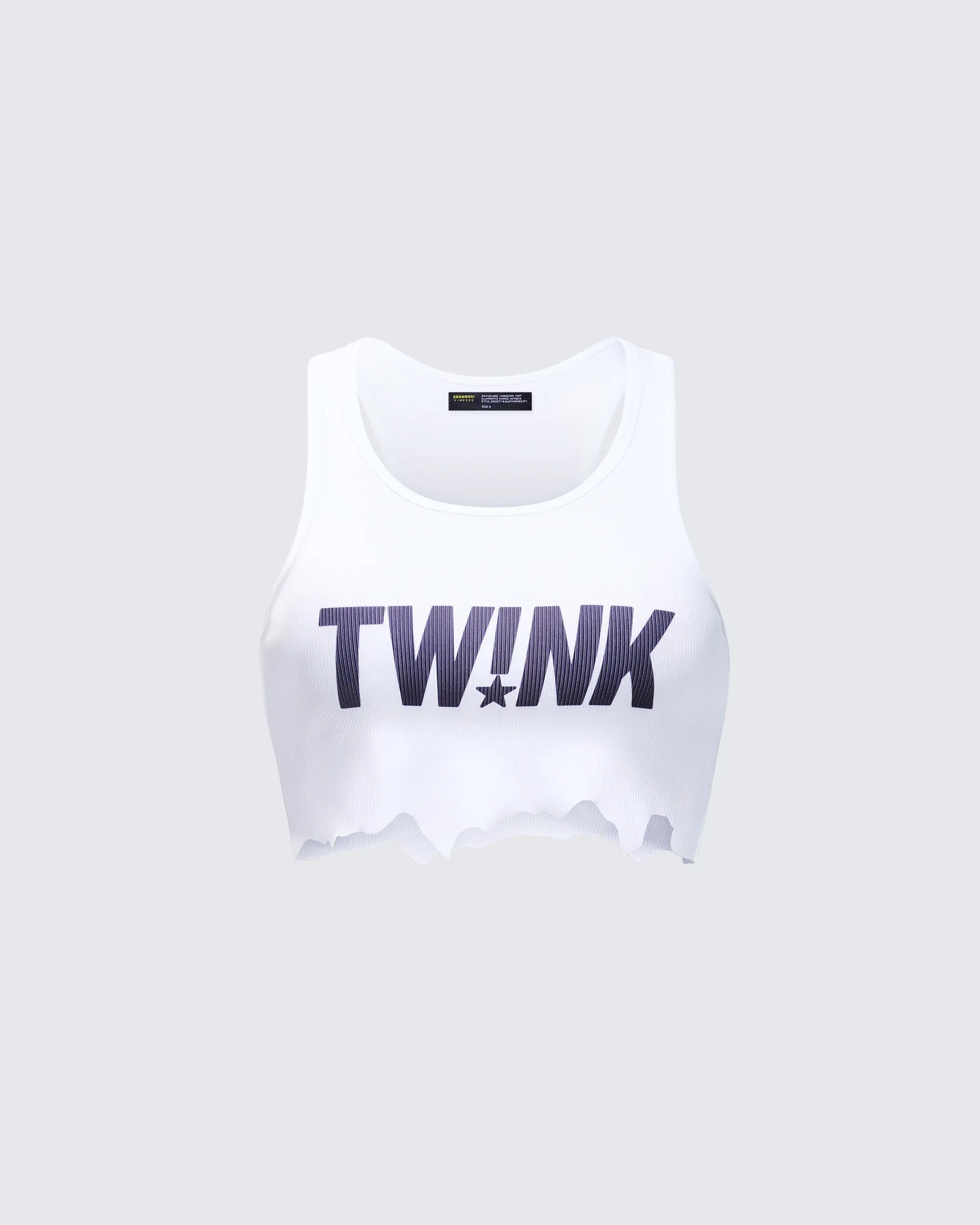 Maxine White Graphic Cut Off Tank