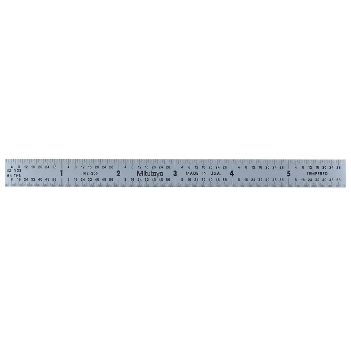 Mitutoyo 182-205 Office Full-Flexible Satin Chrome Steel Rule, 0-6 Inches (1/64 Inch Graduation), 150 mm Measurement