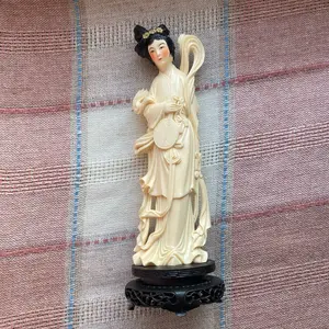Vintage Geisha girl Ivory Plastic figurine