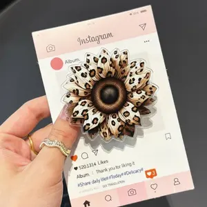 Leopard Sunflower Magsafe Phone Grip – Magnetic Pop Socket & Kickstand – Fall Gift