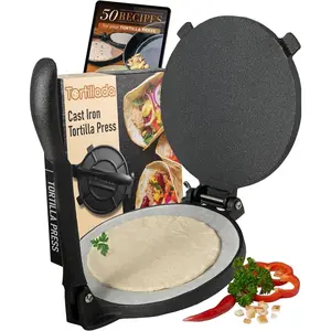– Tortilla Press Cast Iron with Recipes E-Book (8 Inch)