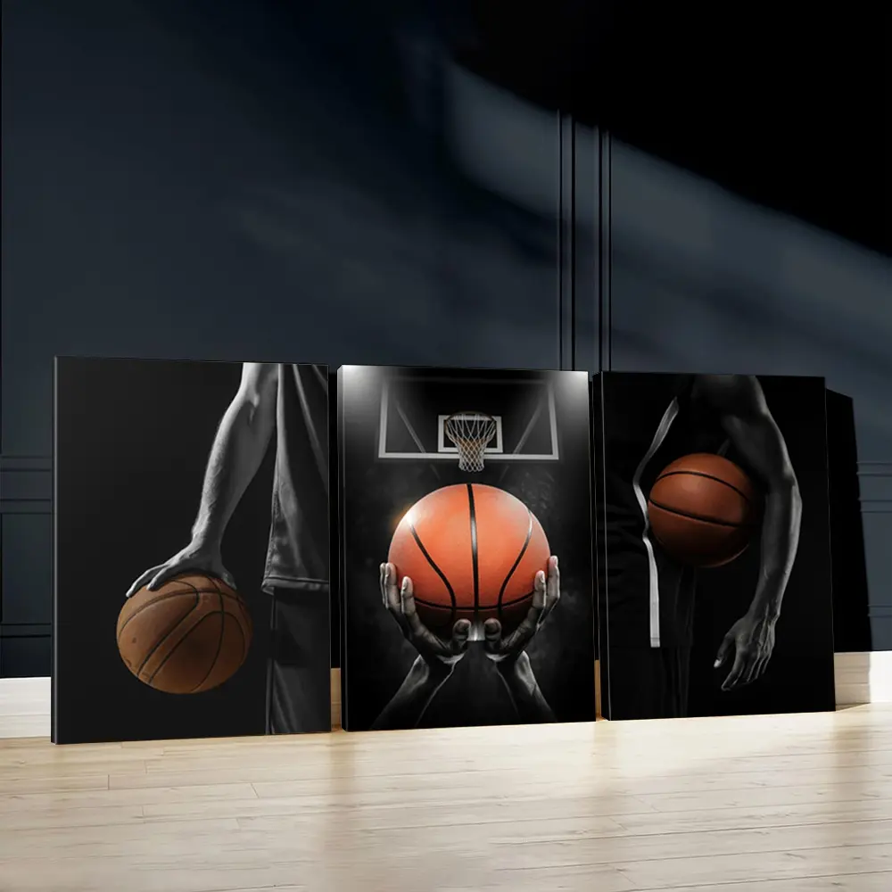 3pcs Basketball Spirit Wall Art, Dynamic Sports Poster, Intense Competition Art Prints, Action Packed Home Decor, Modern Wall Paintings, Cozy Canvas Posters Wall Arts, Decor for Living Room, Restaurant, Kitchen, Bedroom, Housewarming Gift, With Frame