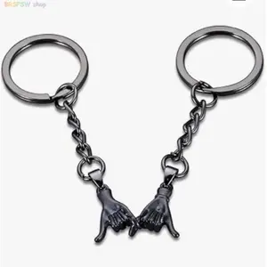 2 PCS Pinky Theme Interlock Keychains - Cute Portable Couple Charms, Durable Daily Carry Keepsake for Anniversary Gifting
