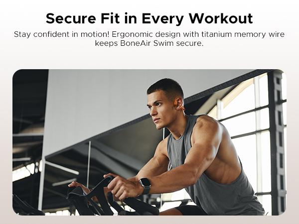 BoneAir Swim IP68 waterproof headphones, Bluetooth + MP3 dual modes, open-ear design, 10H Battery Life Sports Running, hybrid bone and air conduction technology