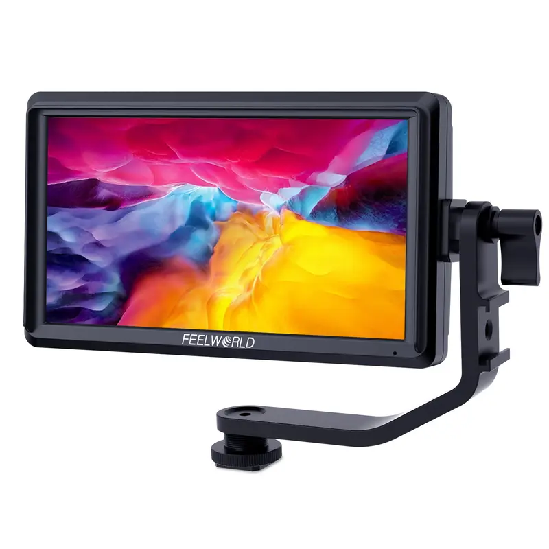 FEELWORLD S55 Full HD 5.5" IPS DSLR Field Monitor for Cameramen - LUT, Video Peaking Focus Assist, 4K HDMI, 8.4V DC Input, Real-Time Power, Tilt Arm, 1/4 Screw Design, 1/4" Mount Points, 160-Degree Viewing Angle, Portable Camera Accessory,techvibes