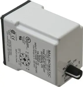 Macromatic 8 Pin, Multiple Range DPDT Time Delay Relay 10 Contact Amp, 120 VAC/VDC, Knob TR-50522-12