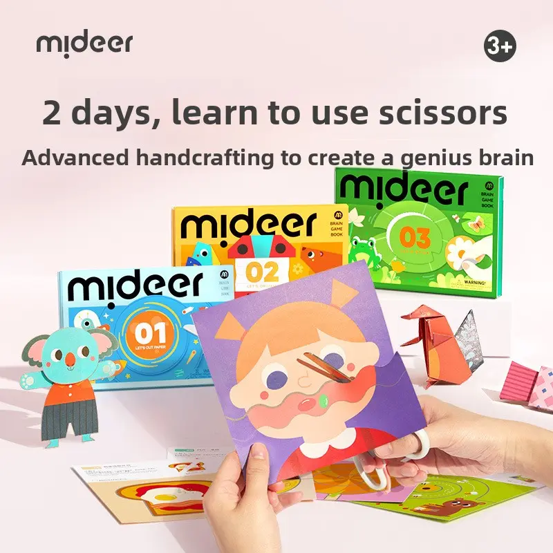 Kids' Paper Crafts & 3D Stereo Origami Art Kit - No Battery Needed Kindergarten Beginners' DIY Educational Toy for Development, Memory Training