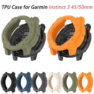 For Garmin Instinct 3 Solar AMOLED 45mm 50mm Case Cover Silicone Protective Shell Frame Bumper For Garmin Instinct 3 Protector