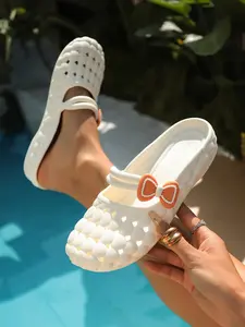 Women's Open Toe Slippers Outdoor Summer Fashion Beach Sandals Hollow Anti-Slip Home Slipper Textile Rubber Sole Less Than Ankle
