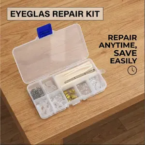 Eyeglass Nose Pads Kit – Ultra-Soft Silicone Air Cushion Pads, Anti-Slip Screw-In Glasses Repair Set with Tools