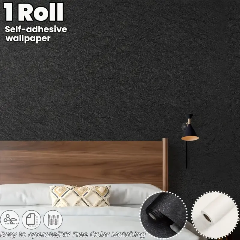 1 Roll 15.7 x 196.8 Inches Self-Adhesive Embossed Wallpaper, Black White Modern Geometric Pattern, Straight Edge Match Peel and Stick Removable Vinyl Wall Stickers, Diy Free, Easy Application for Kitchen Bedroom Accent Wall, Home Decor Contact