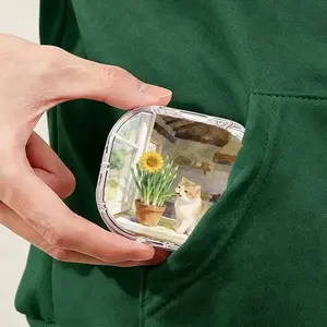 Vintage Art Print Portable Tea Bag Storage Box, Lightproof Moisture-Proof, Exquisite Desktop Tea Bag Sorting Box for Office Daily Use