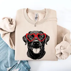 Black Lab, Labrador, Pet, Dog Breed, Valentine's Sweatshirt, Crew Neck, Women's, Crewneck, Valentine's Day, Love, Heart, Cupid