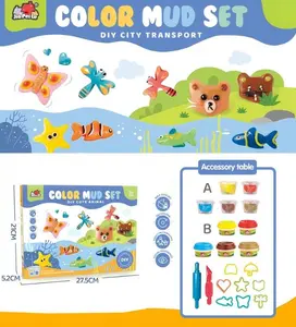 15PCS Marine Animal Playdough Set – 5 Safe, Non-Toxic Dough Packs in Vibrant Colors with 10 Dragonfly, Bear, and Fish-Themed Accessories – Encourages Creativity and Learning – Ideal Christmas and Halloween Gift for Boys and Girls