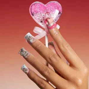 Unique Custom Duck Press On Nails, 3D Lips Art, Rhinestone French Tips, Purse Charms, Dollar Sign Charms, Long Lasting, Salon Quality, Reusable