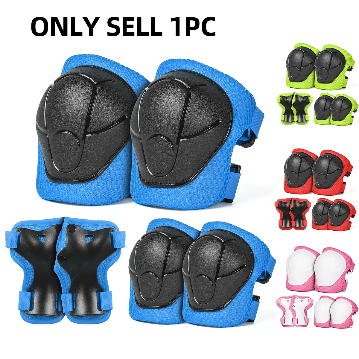 Kids Protective Gear Set, 6 Counts/set Knee Elbow Wrist Guard, Sports Protective Gear for Scooter Skateboard Balance Bike Children Cycling Skateboard Accessories
