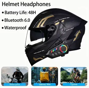 2026 new smart helmet earphones, which can answer calls and play music while riding. It has FM radio function and long battery life. It is suitable for riding and can be used as a gift.