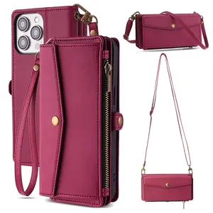 Leather Wallet Card Stand Magnetic Phone Case For iPhone 12 13 14 15 16 17 Pro Max 17AIR Plus Flip Cover Bag