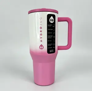 HydroJug 32oz Pink Ombre Tumbler - Leakproof, Insulated, Cup-Holder Friendly Fits Most Car Cup Holdes & Keeps Ice Cold for 24+ Hours Drinkware Flasks Mug Water Bottles Water Bottles Bottled Portabler Mug