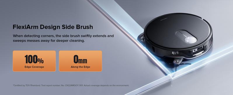 Roborock Qrevo Slim Robot Vacuum and Mop Combo, Advanced Obstacle Recognition, FlexiArm Side Brush & Mop, Auto Mop Washing & Drying, Self-Emptying